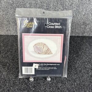 Golden Bee~Counted Cross~Stitch Kit# 60352 Shell with Pink‎ Background~NIP